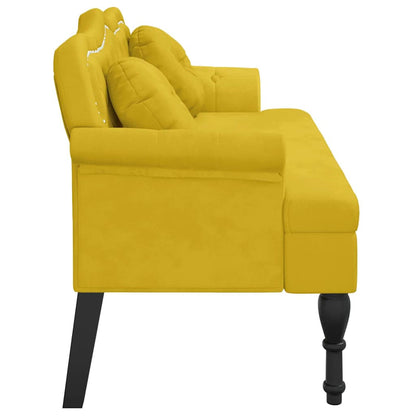 Panca con Cuscini Gialla 120,5x65x75 cm in Velluto