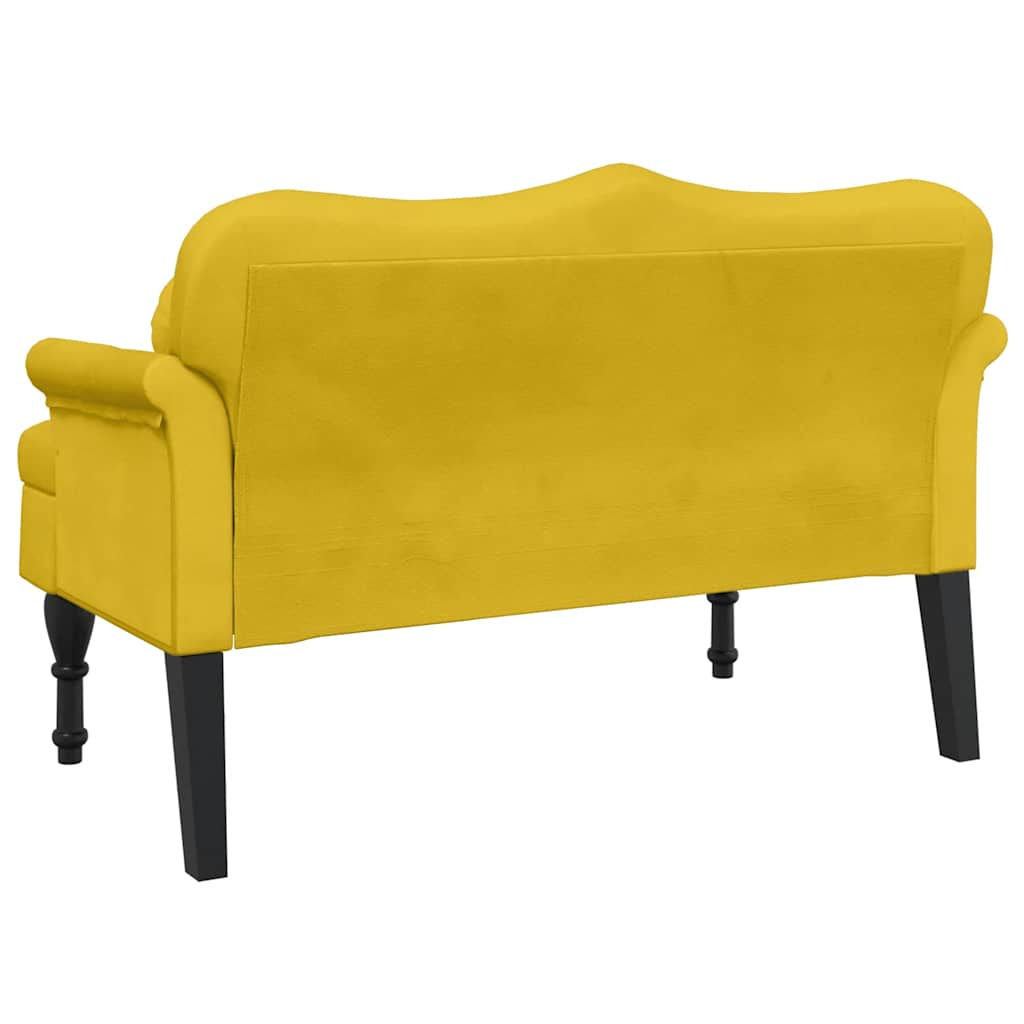 Panca con Cuscini Gialla 120,5x65x75 cm in Velluto