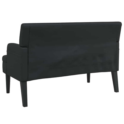 Panca con schienale nera 112x65,5x75 cm in similpelle