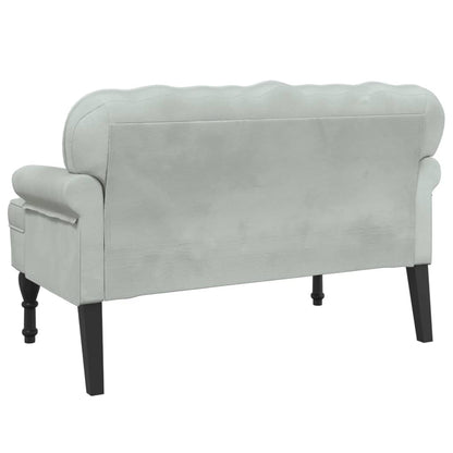 Panca con Schienale Grigio Chiaro 112x65,5x75 cm in Velluto - homemem39