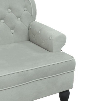 Panca con Schienale Grigio Chiaro 112x65,5x75 cm in Velluto - homemem39