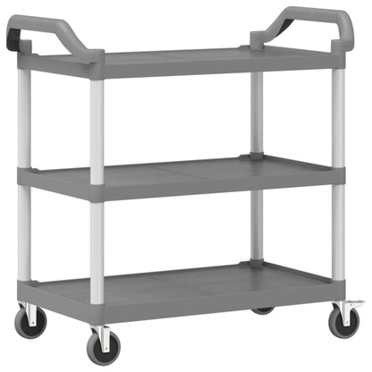 Trolley mit 3 grauen Regalen 99 x 50 x 96 cm aus Aluminium