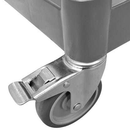 Carrello a 3 Ripiani Grigio 77x34x72 cm in Alluminio - homemem39