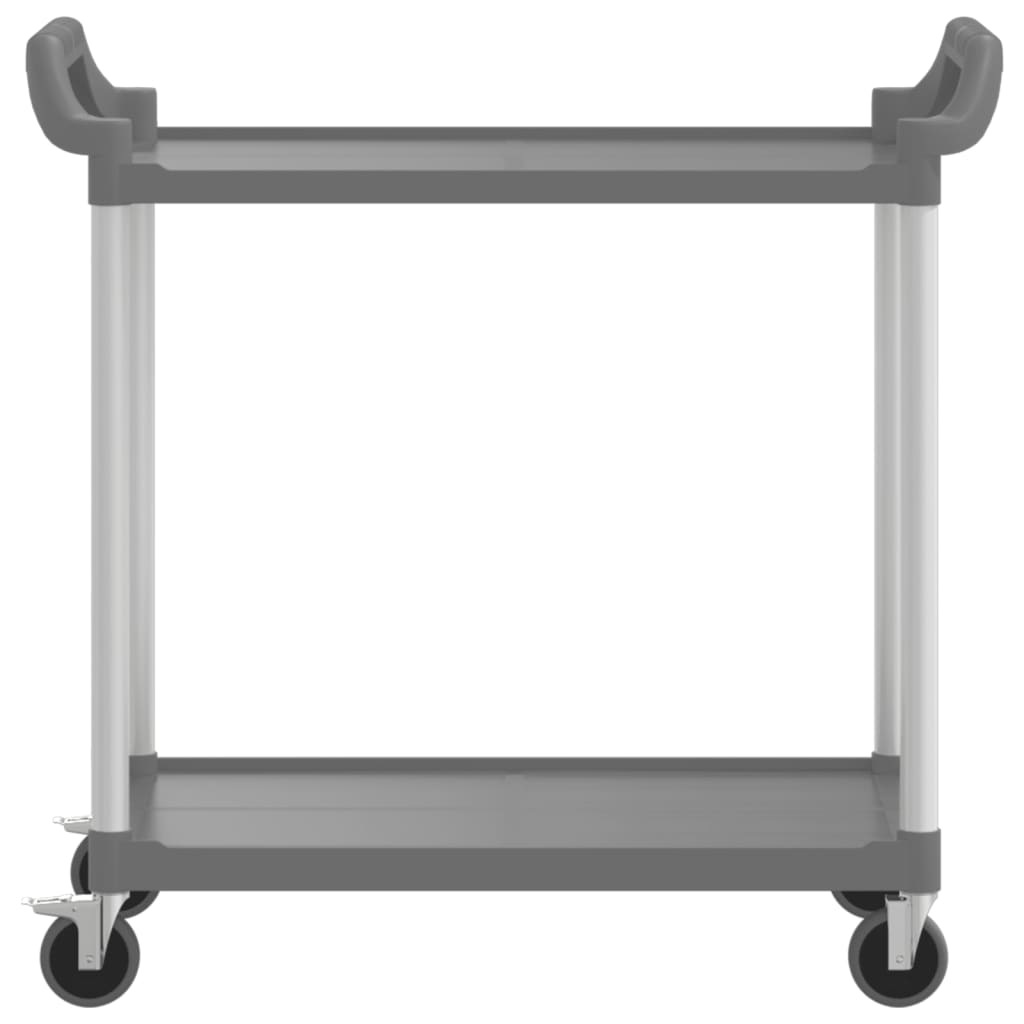 Trolley with 2 Gray Shelfs 99x50x97 cm in Aluminium