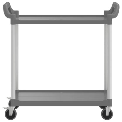 Trolley with 2 Gray Shelfs 99x50x97 cm in Aluminium