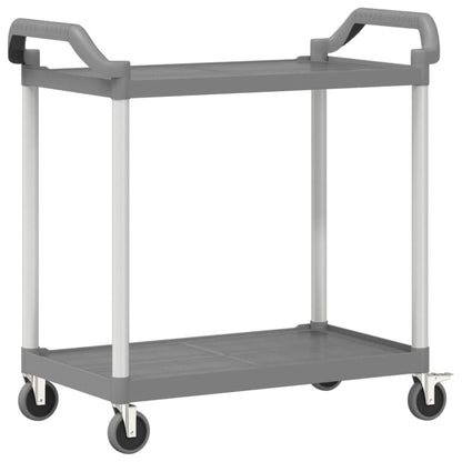 Trolley with 2 Gray Shelfs 99x50x97 cm in Aluminium