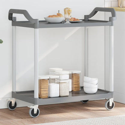 Trolley with 2 Gray Shelfs 99x50x97 cm in Aluminium