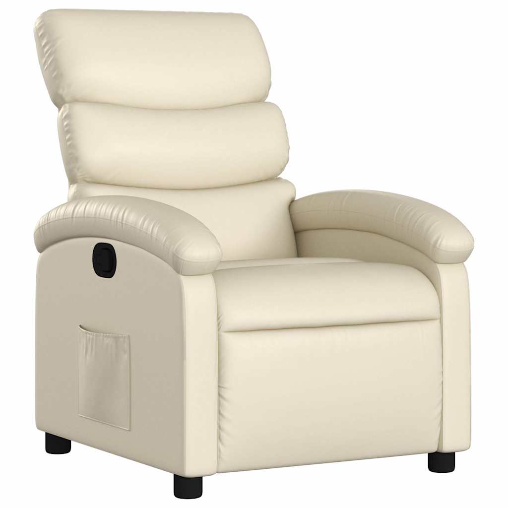 Poltrona Reclinabile Crema in Similpelle | homemem39