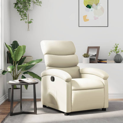 Poltrona Reclinabile Crema in Similpelle | homemem39