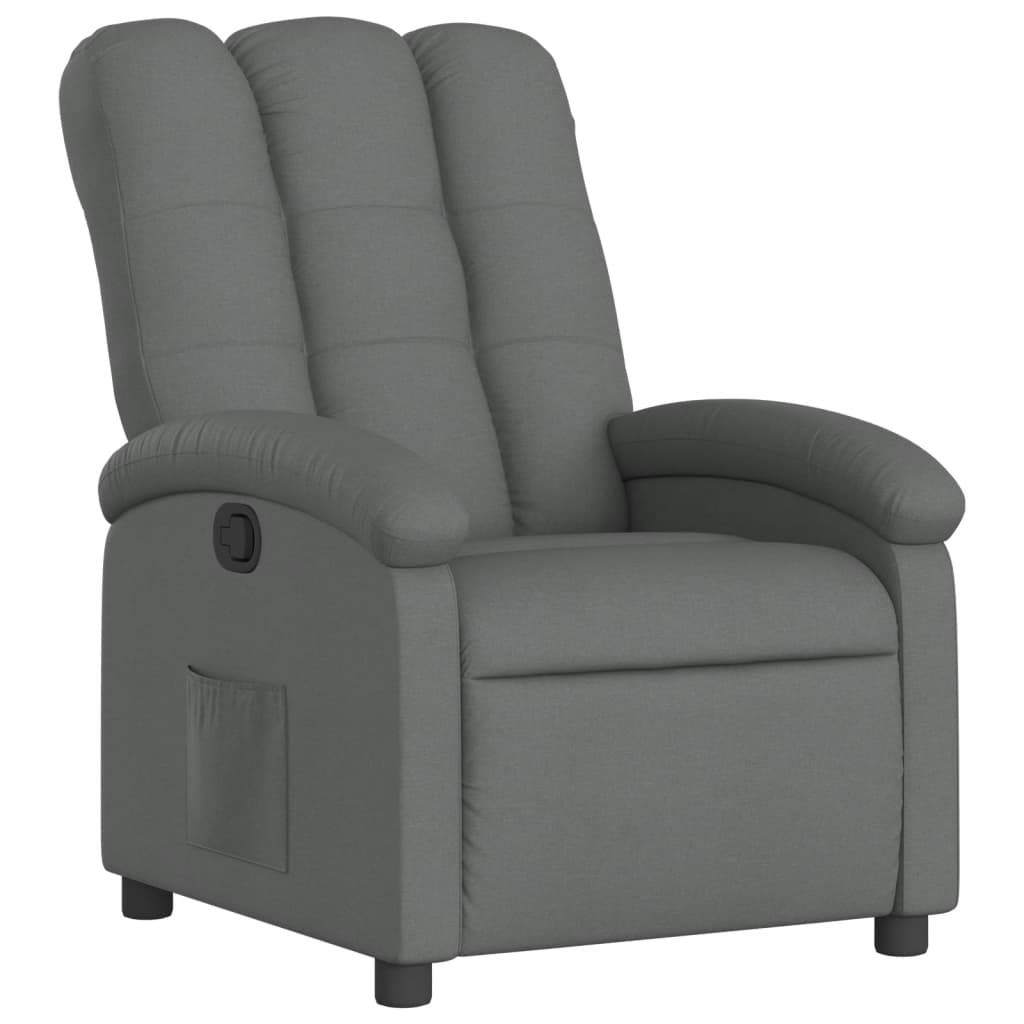 Poltrona reclinabile in tessuto grigio scuro