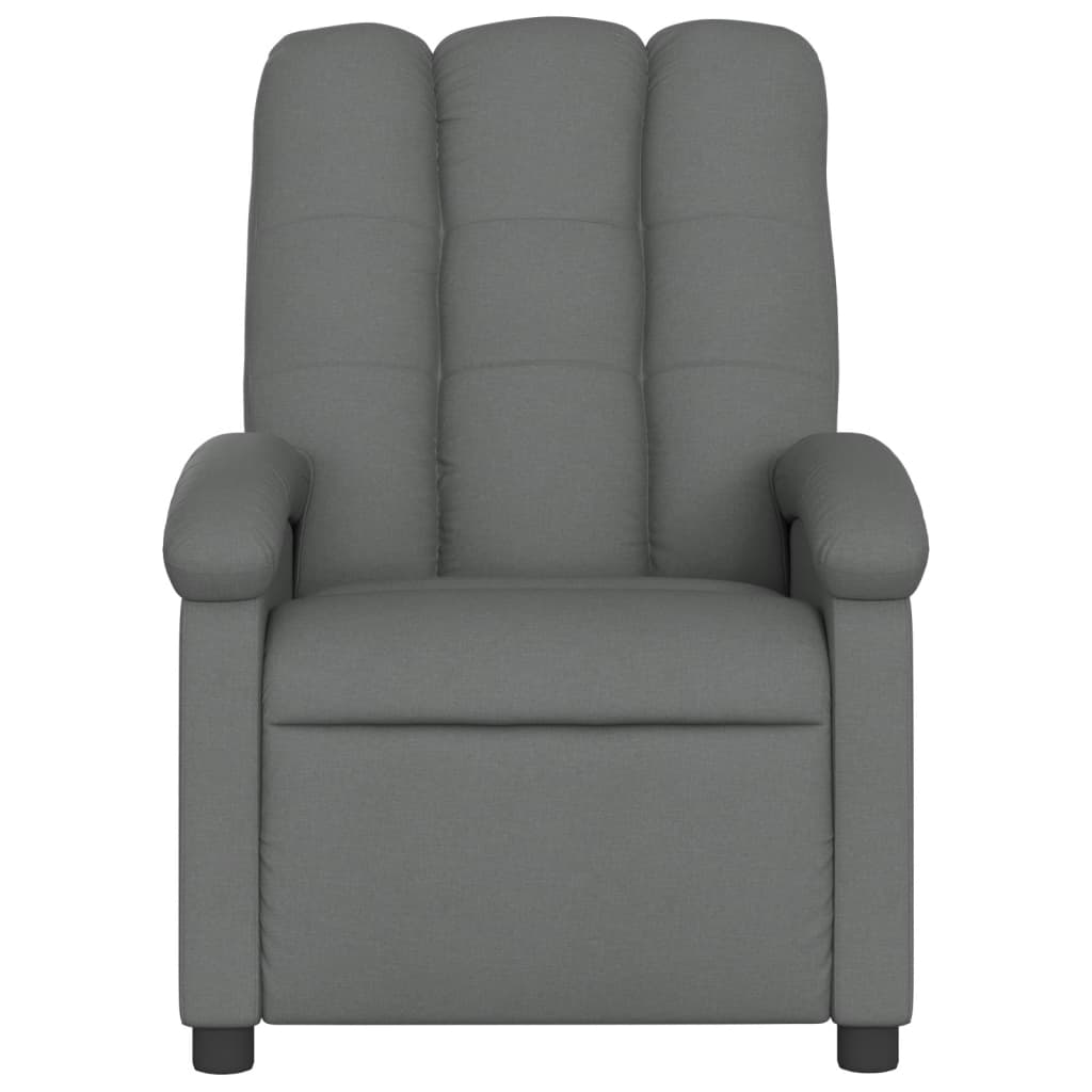 Poltrona reclinabile in tessuto grigio scuro