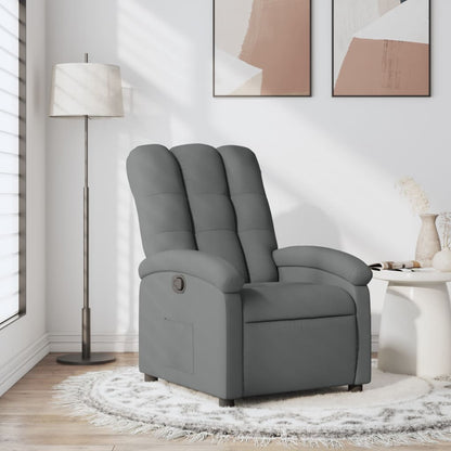 Poltrona reclinabile in tessuto grigio scuro