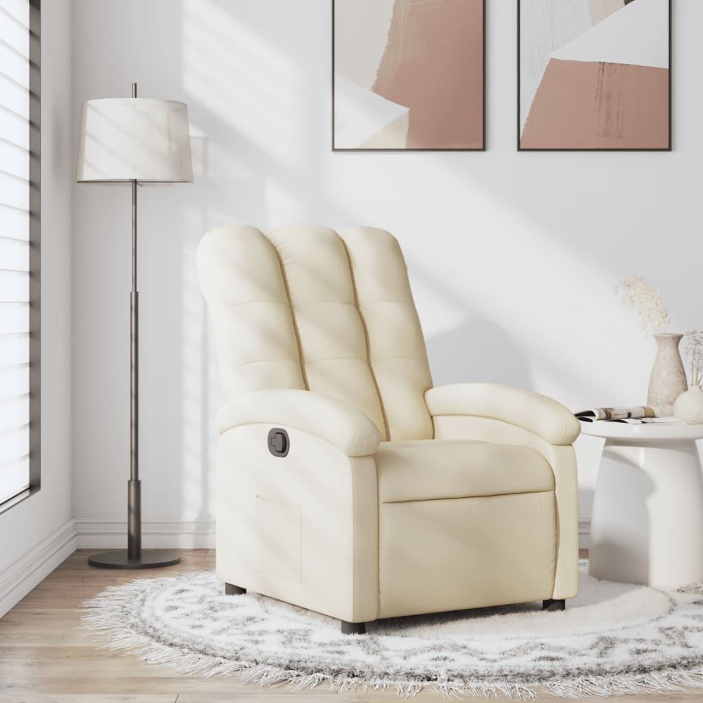 Poltrona Reclinabile in Tessuto Crema | homemem39