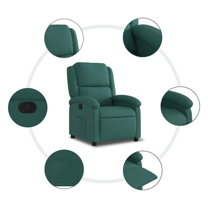 Poltrona Reclinabile in Tessuto Verde Scuro | homemem39