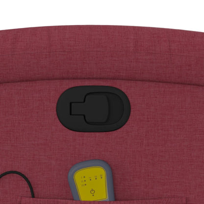 Poltrona Massaggiante Reclinabile Rosso Vino in Tessuto - homemem39