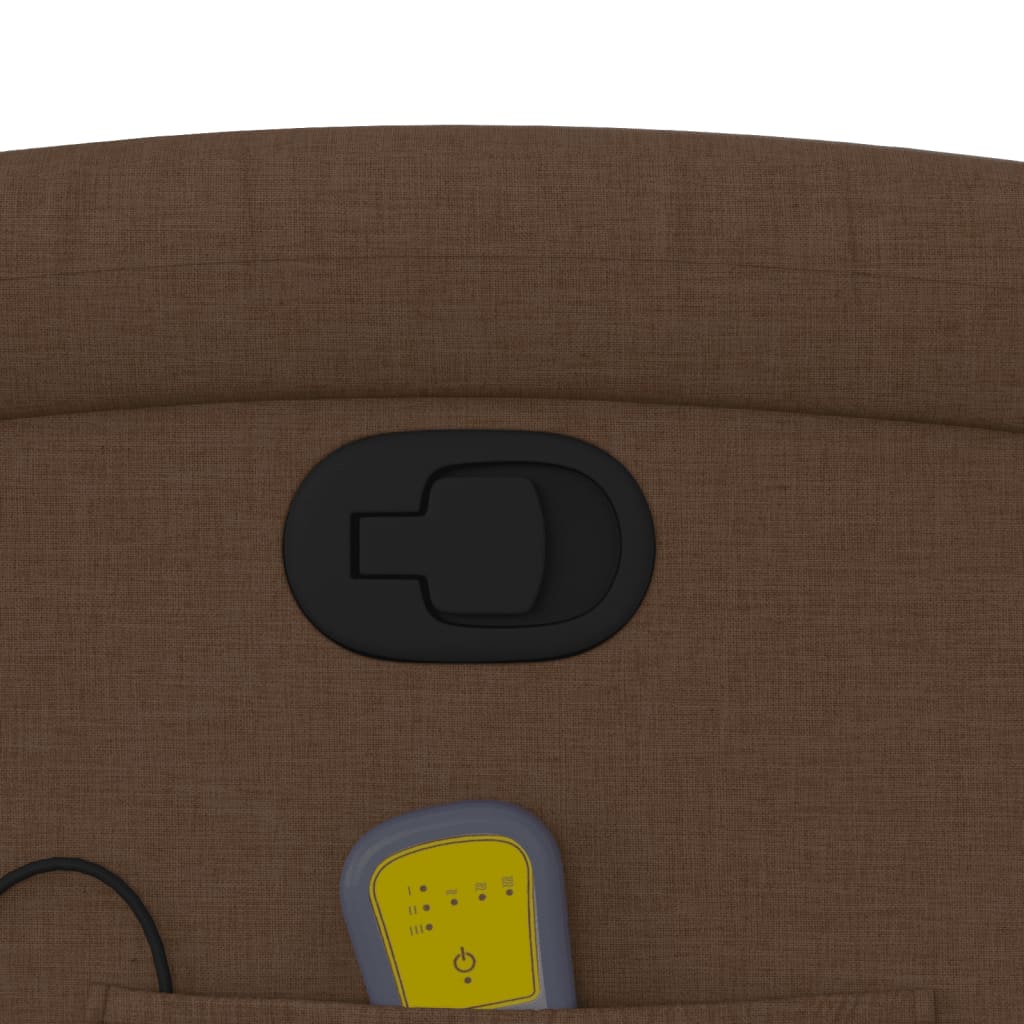 Poltrona Massaggiante Reclinabile Marrone in Tessuto - homemem39