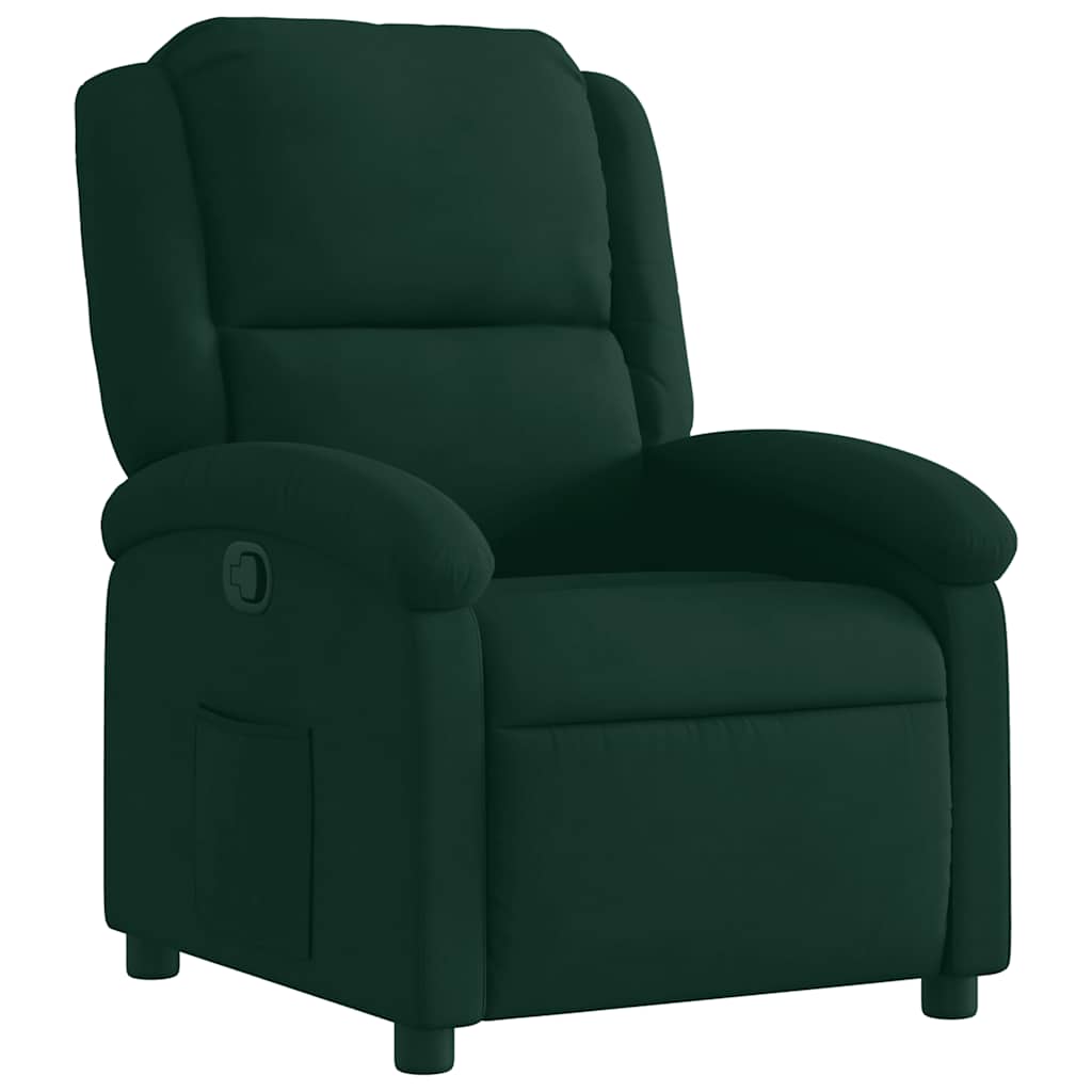 Poltrona Reclinabile Verde Scuro in Velluto | homemem39