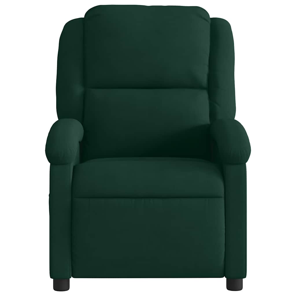 Poltrona Reclinabile Verde Scuro in Velluto
