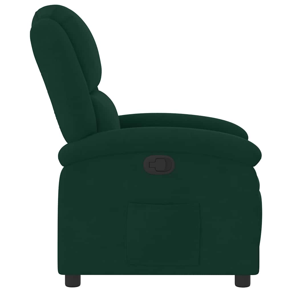Poltrona Reclinabile Verde Scuro in Velluto