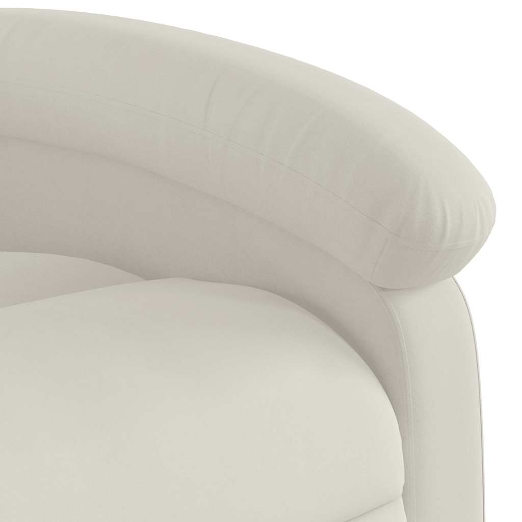 Poltrona reclinabile in velluto crema