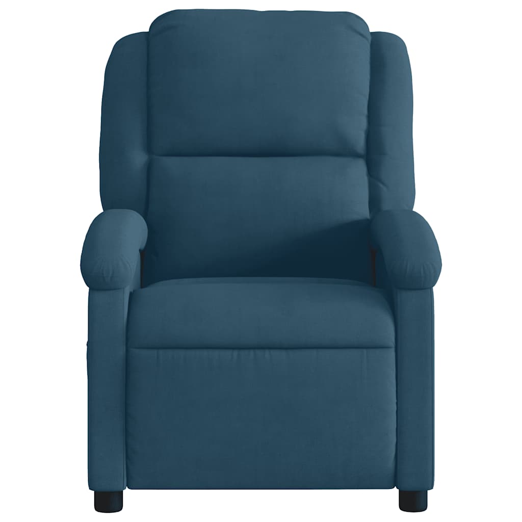 Poltrona Reclinabile Blu in Velluto