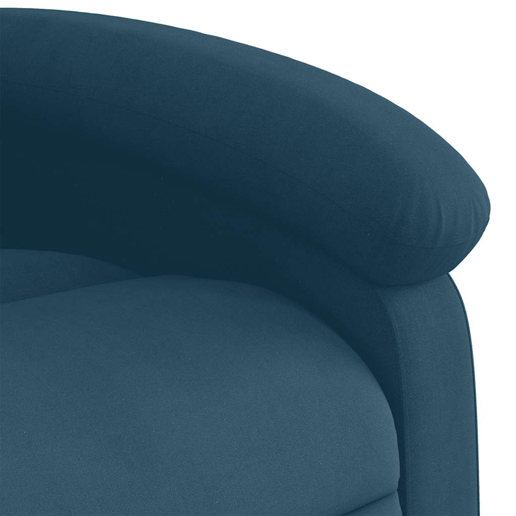 Poltrona Reclinabile Blu in Velluto
