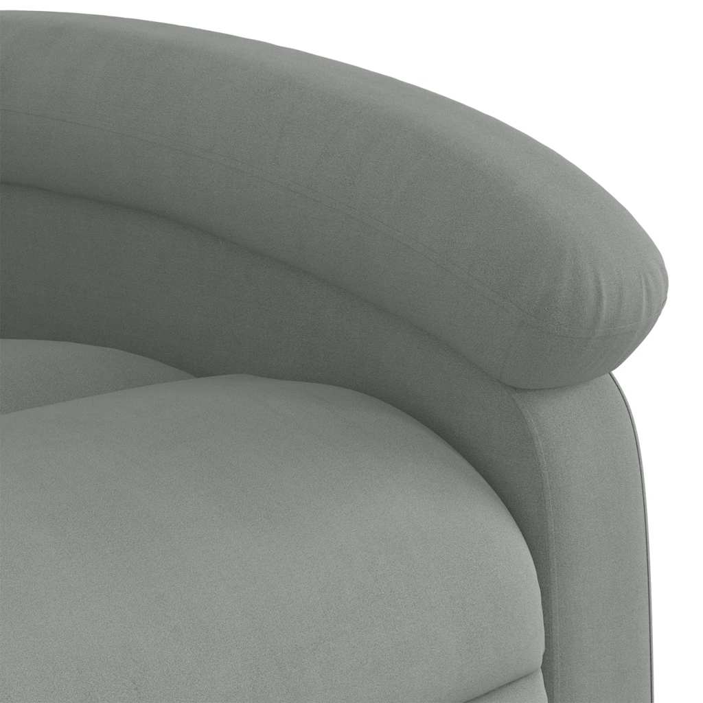 Poltrona Massaggiante Reclinabile Grigio Chiaro in Velluto