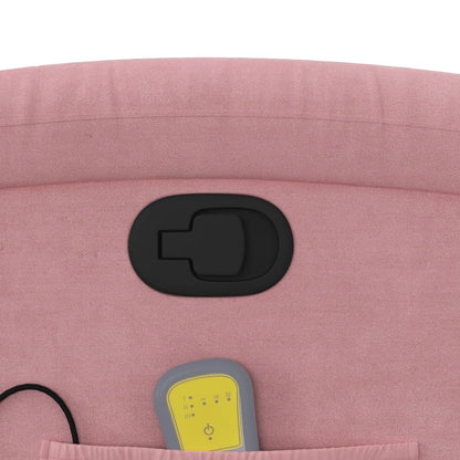 Poltrona Massaggiante Reclinabile Rosa in Velluto