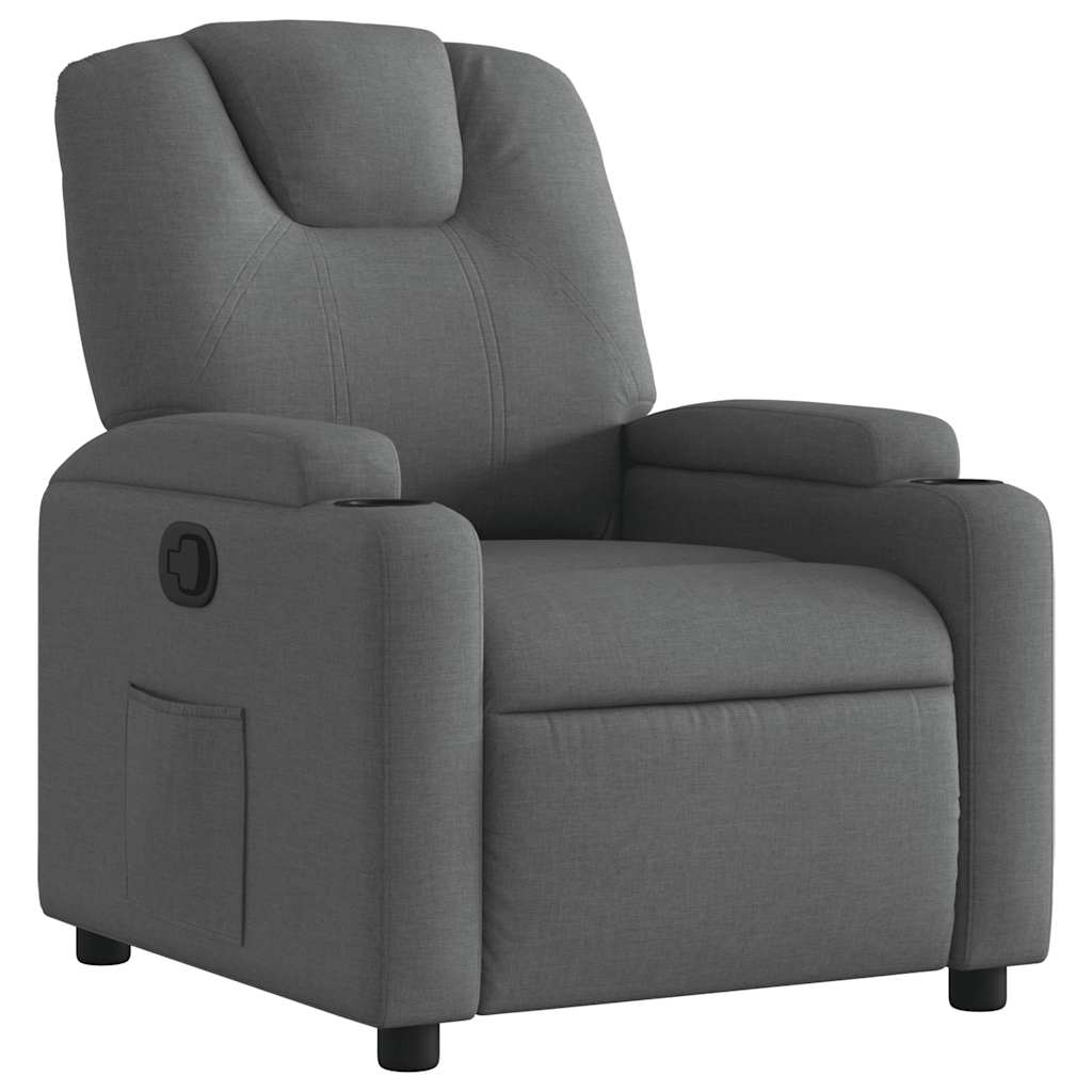Poltrona reclinabile in tessuto grigio scuro
