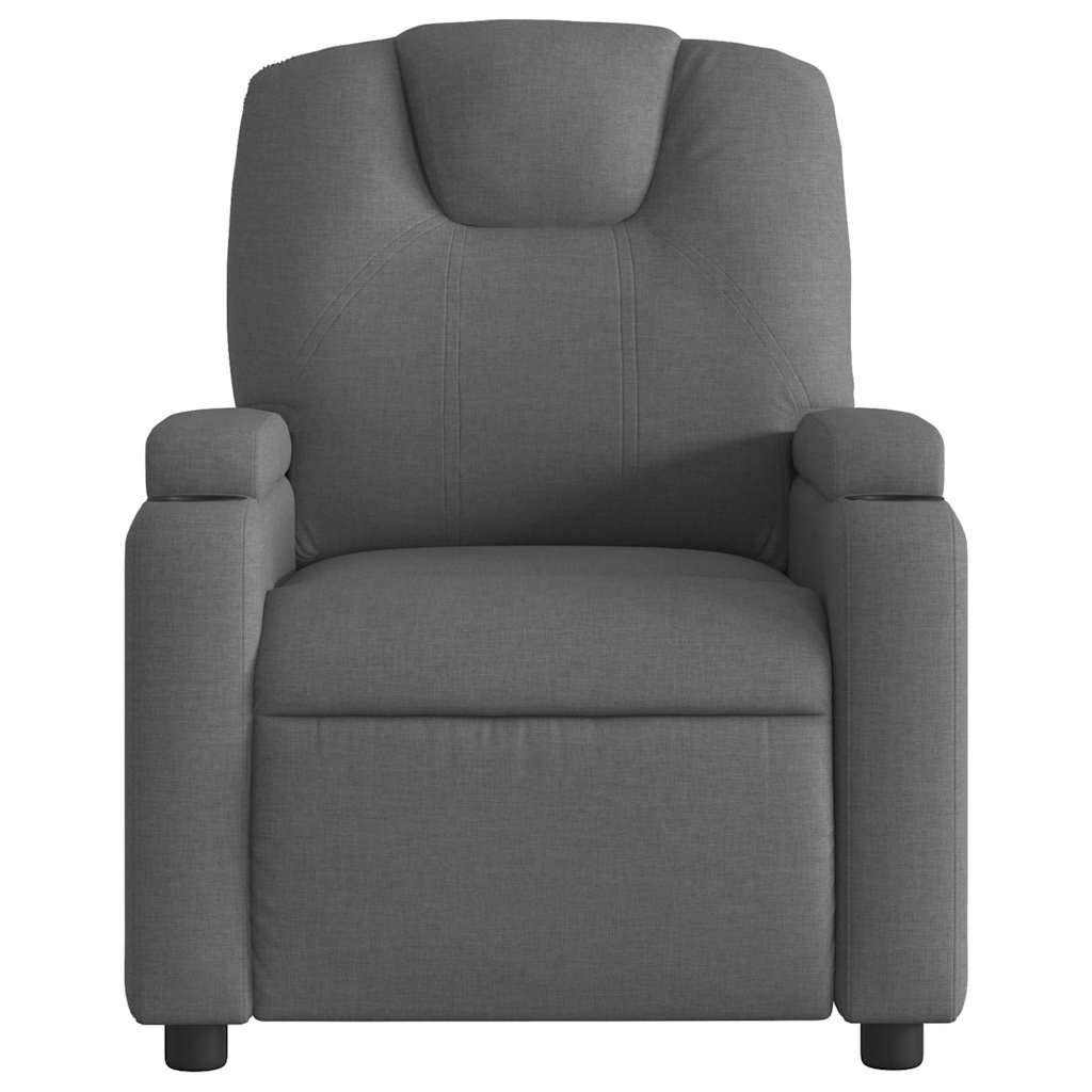 Poltrona reclinabile in tessuto grigio scuro