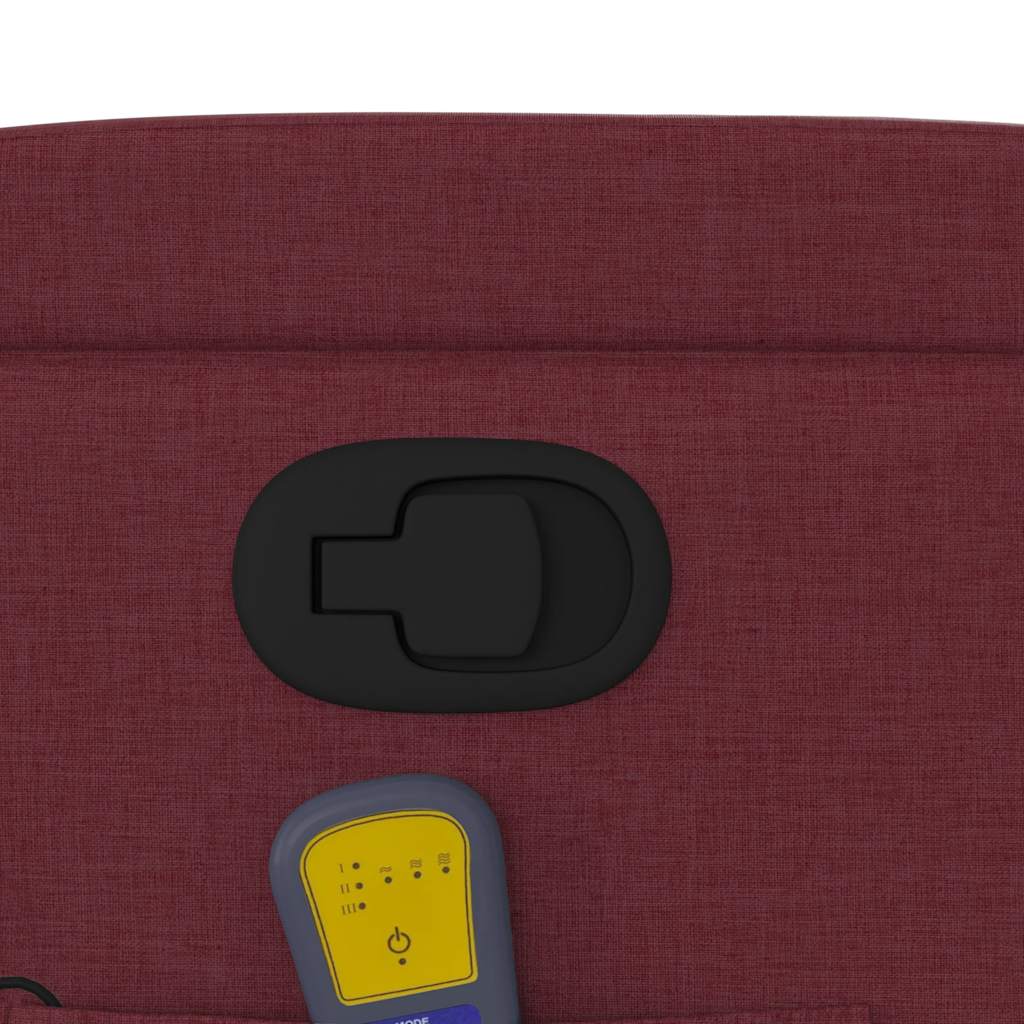 Poltrona Massaggiante Reclinabile Rosso Vino in Tessuto - homemem39