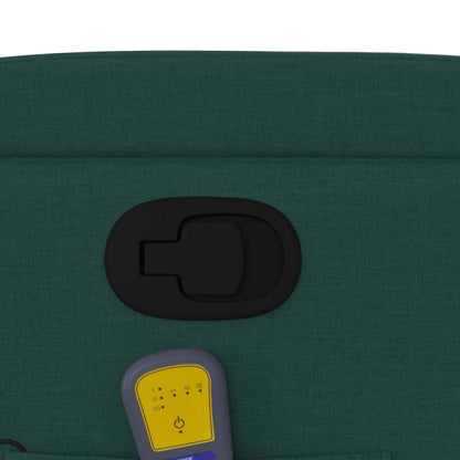 Poltrona Massaggiante Reclinabile Verde Scuro in Tessuto - homemem39