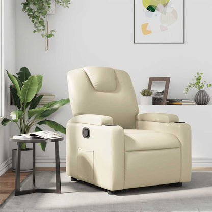 Poltrona Reclinabile Crema in Similpelle | homemem39