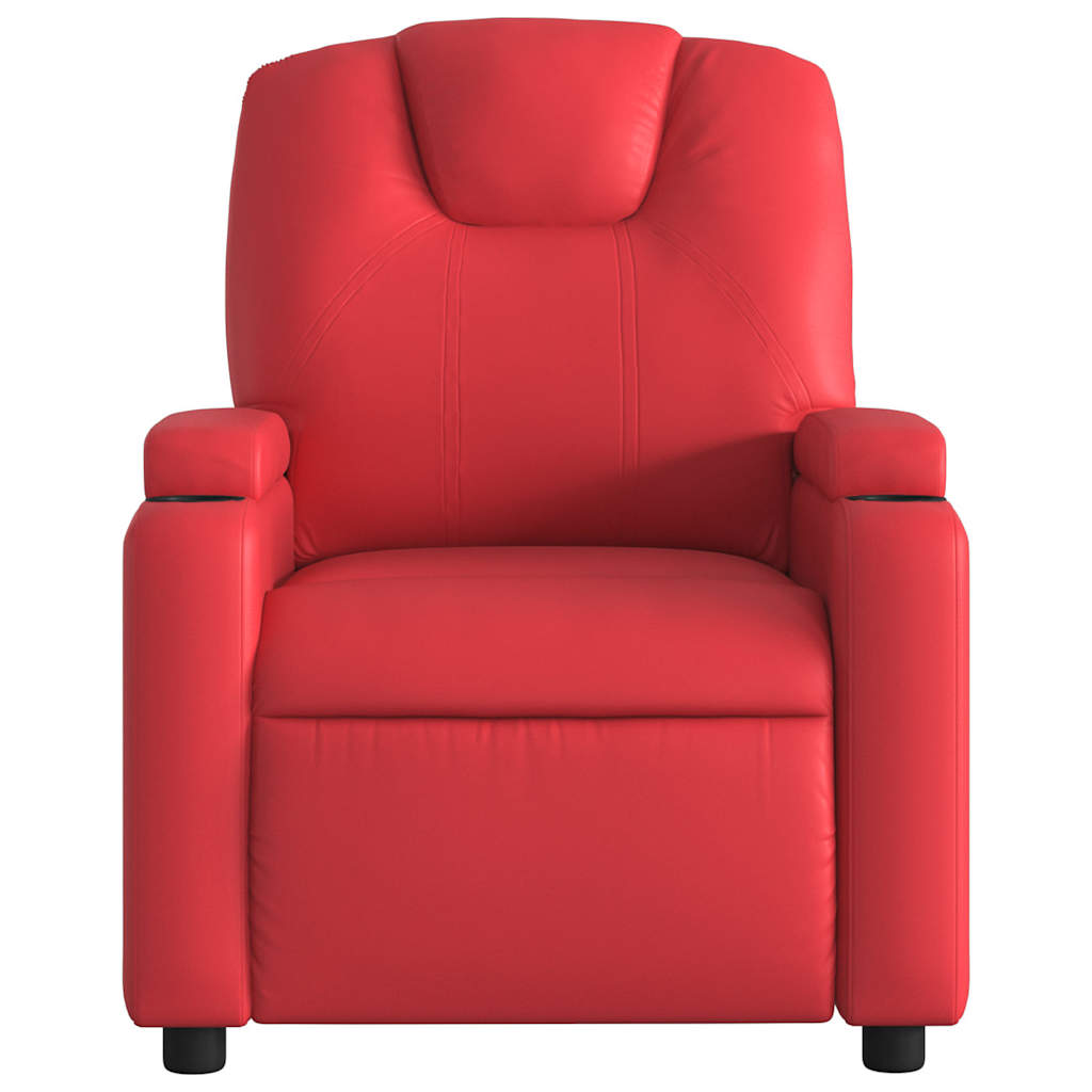 Poltrona Reclinabile Rossa in Similpelle | homemem39
