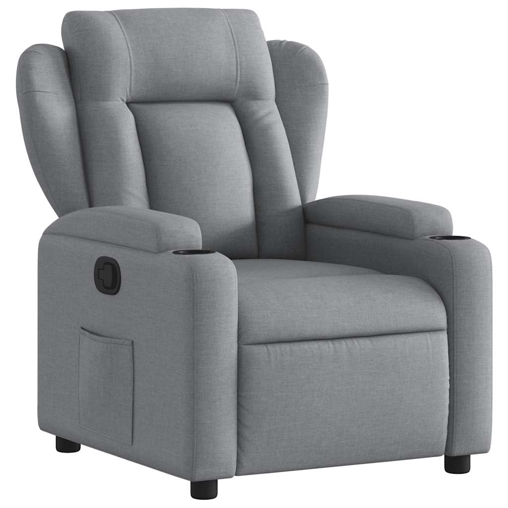 Poltrona Reclinabile in Tessuto Grigio Chiaro | homemem39