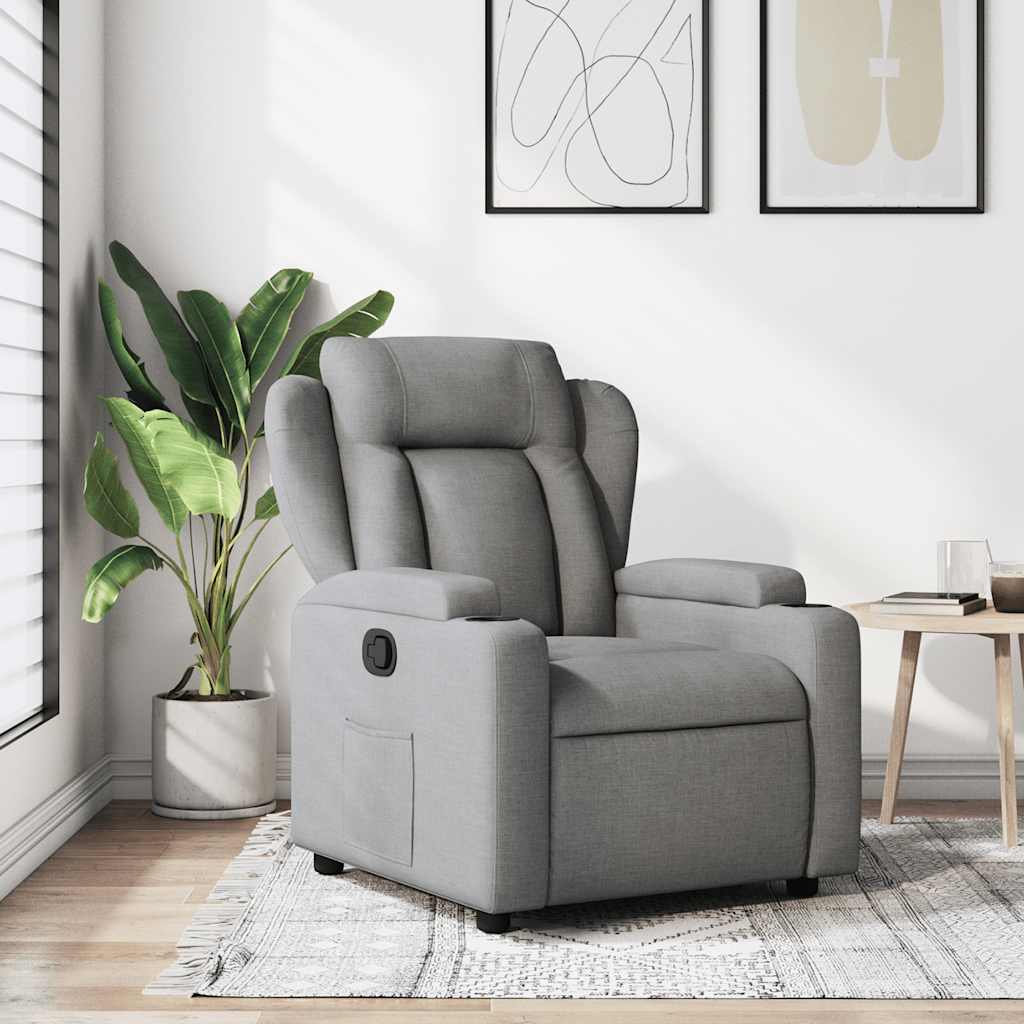 Poltrona Reclinabile in Tessuto Grigio Chiaro | homemem39