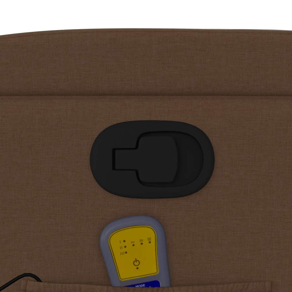 Poltrona Massaggiante Reclinabile Marrone in Tessuto - homemem39