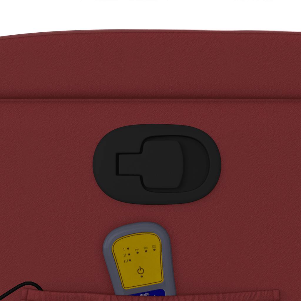 Poltrona Massaggiante Reclinabile Rosso vino in Similpelle - homemem39