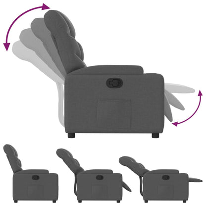 Poltrona reclinabile in tessuto grigio scuro