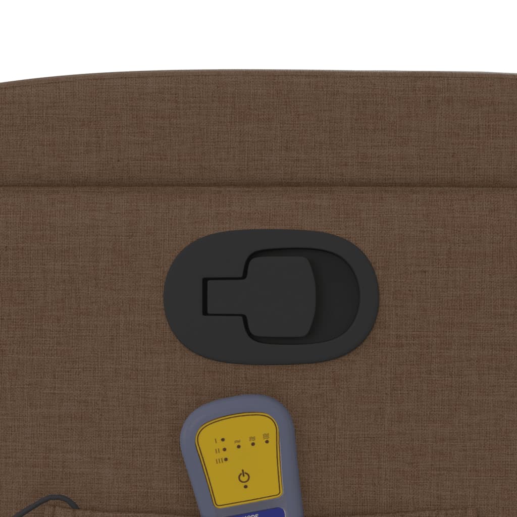 Poltrona Massaggiante Reclinabile Marrone in Tessuto - homemem39