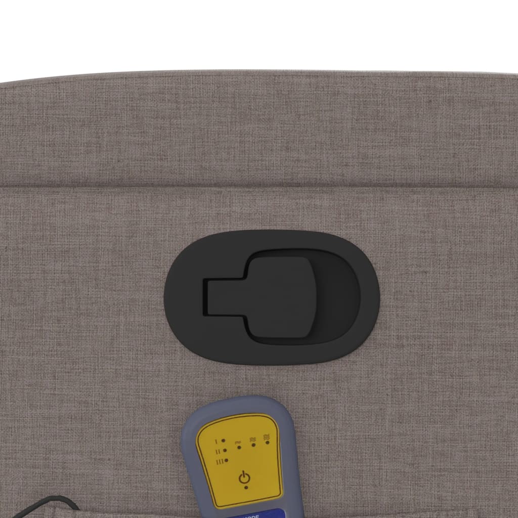 Poltrona Massaggiante Reclinabile Tortora in Tessuto - homemem39