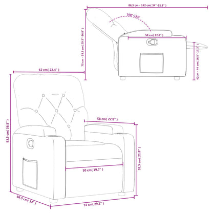 Poltrona Reclinabile Marrone in Similpelle | homemem39