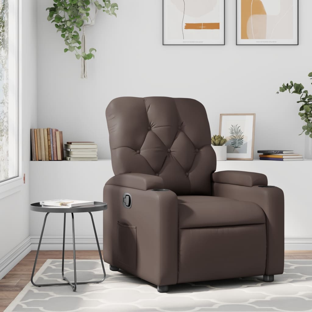 Poltrona Reclinabile Marrone in Similpelle | homemem39