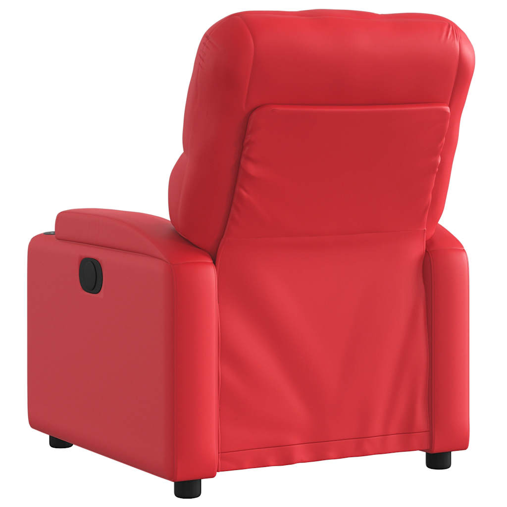 Poltrona Reclinabile Rossa in Similpelle | homemem39