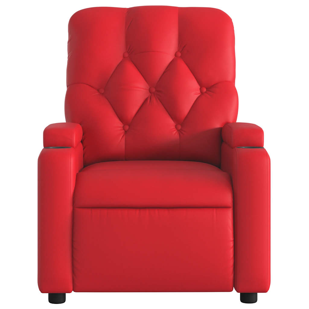 Poltrona Reclinabile Rossa in Similpelle | homemem39