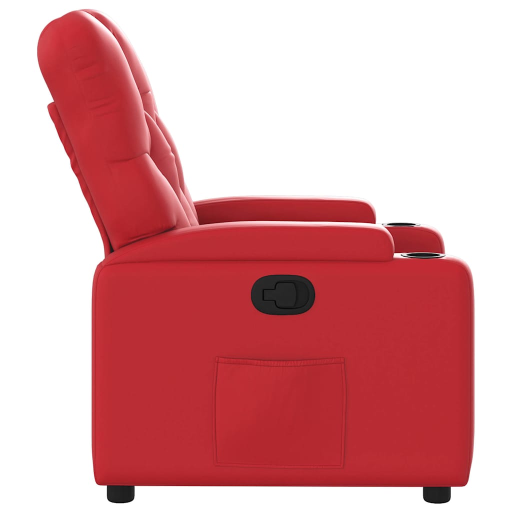 Poltrona Reclinabile Rossa in Similpelle | homemem39