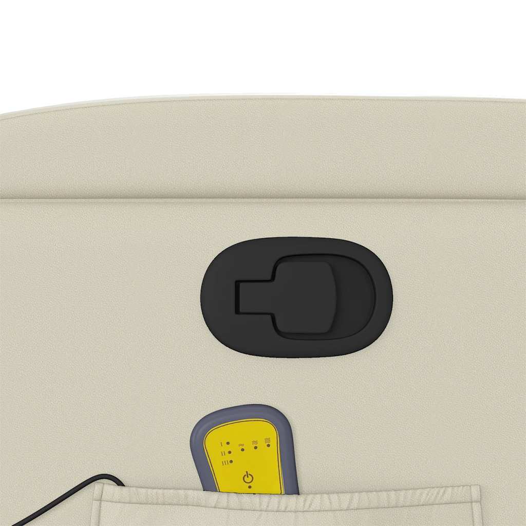 Poltrona da Massaggiante Reclinabile Crema Similpelle - homemem39