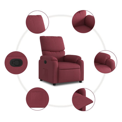 Poltrona Reclinabile in Tessuto Rosso Vino
