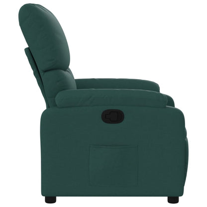 Poltrona Reclinabile in Tessuto Verde Scuro