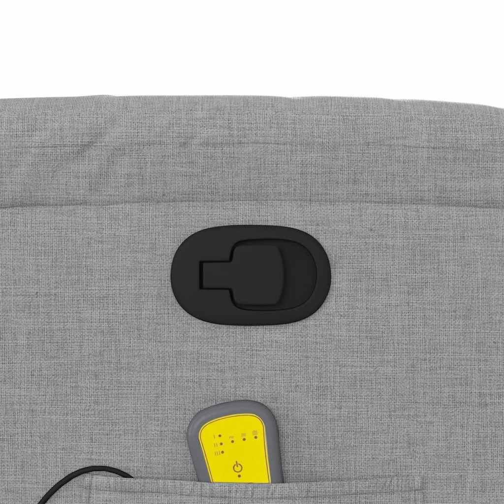 Poltrona Massaggiante Reclinabile Grigio Chiaro in Tessuto - homemem39